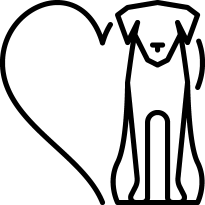 An icon of a dog and a heart symbol